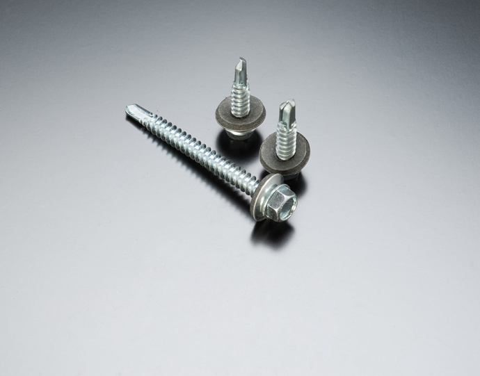 Hex washer head self drilling screw with bonded EPDM washer